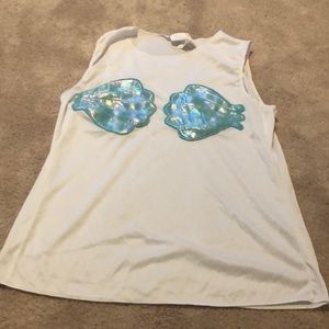 Mermaid seashell bra tank top